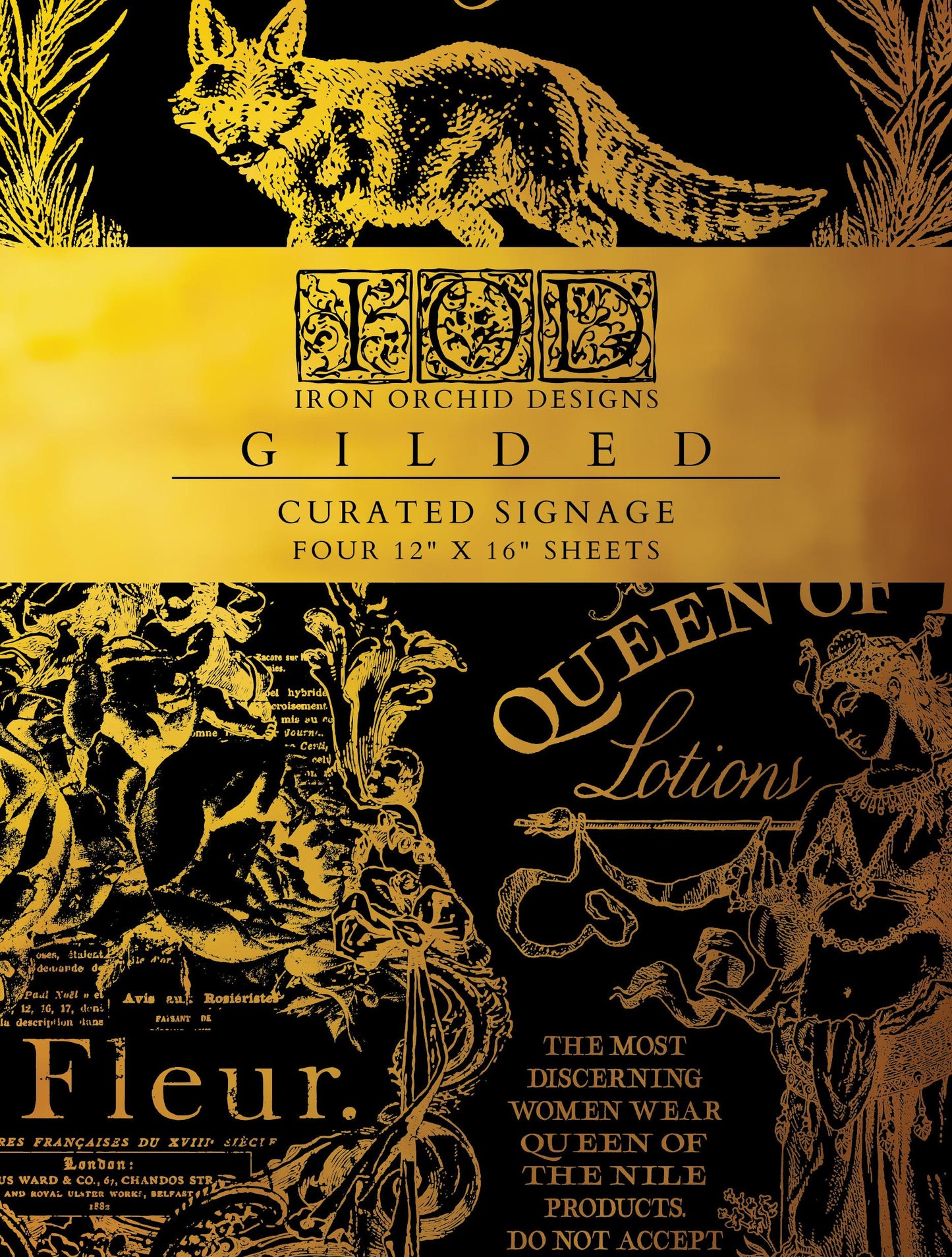 IOD Gilded Curated Signage Gold Foil Transfer pack Iron Orchid Designs