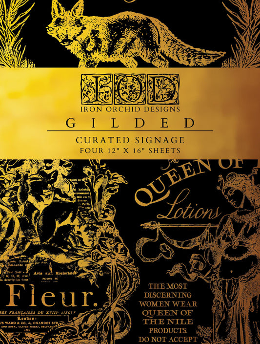 IOD Gilded Curated Signage Gold Foil Transfer pack Iron Orchid Designs