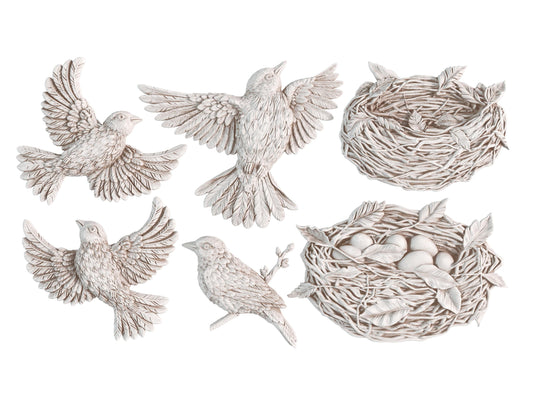 Sparrow's Nest Mould IOD, Iron Orchid Designs Mold, Birds