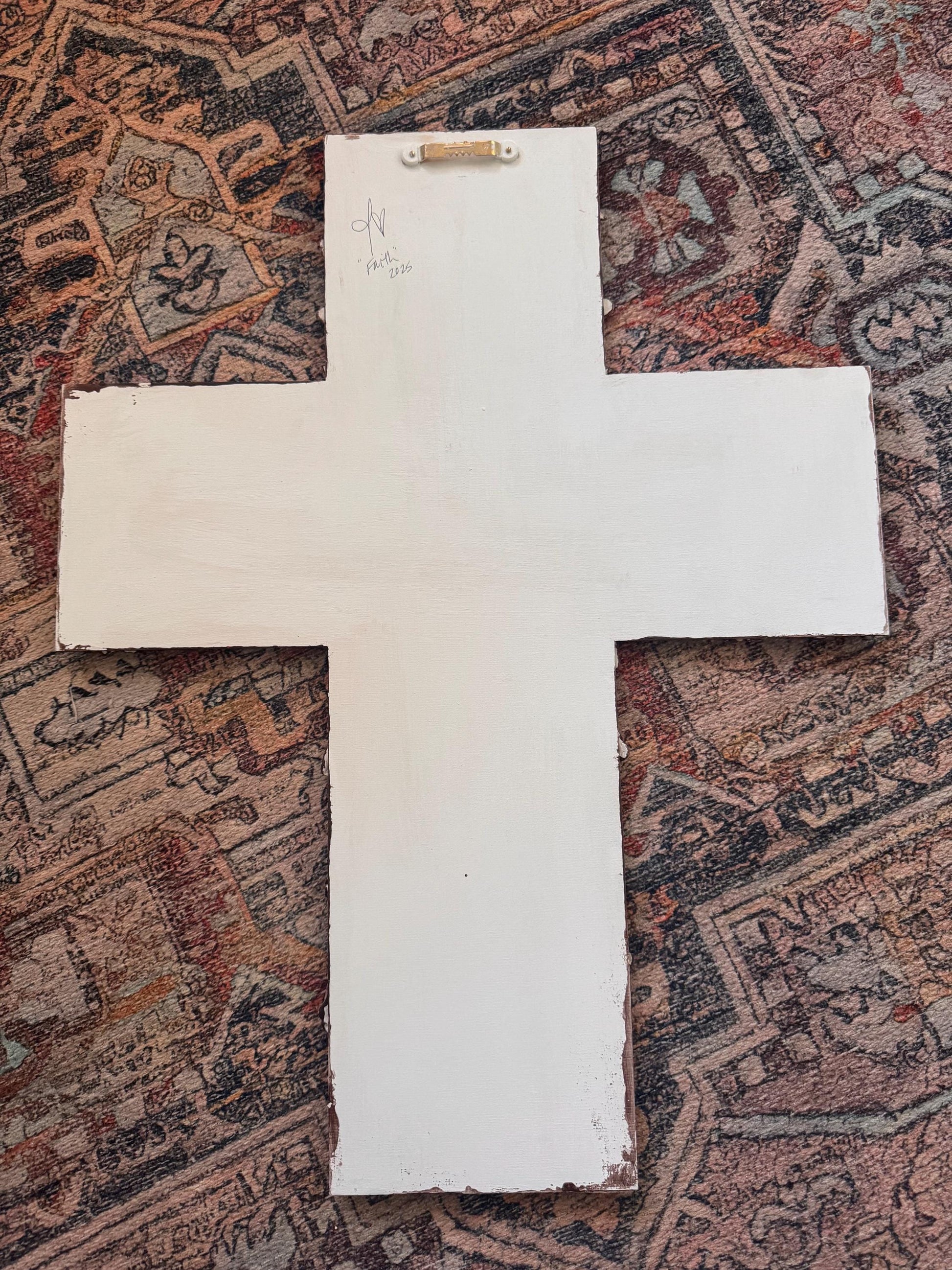 Handmade Cross Wall Decor, Mixed Media Art, Faith, Religious