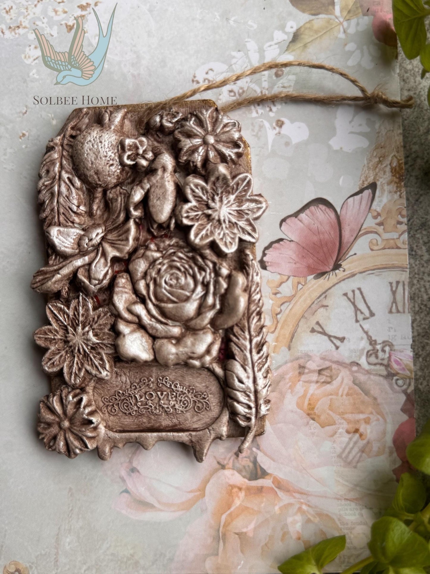 Mixed Media Tag, Vintage Style, Art