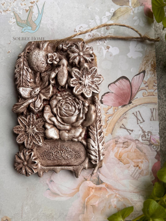 Mixed Media Tag, Vintage Style, Art