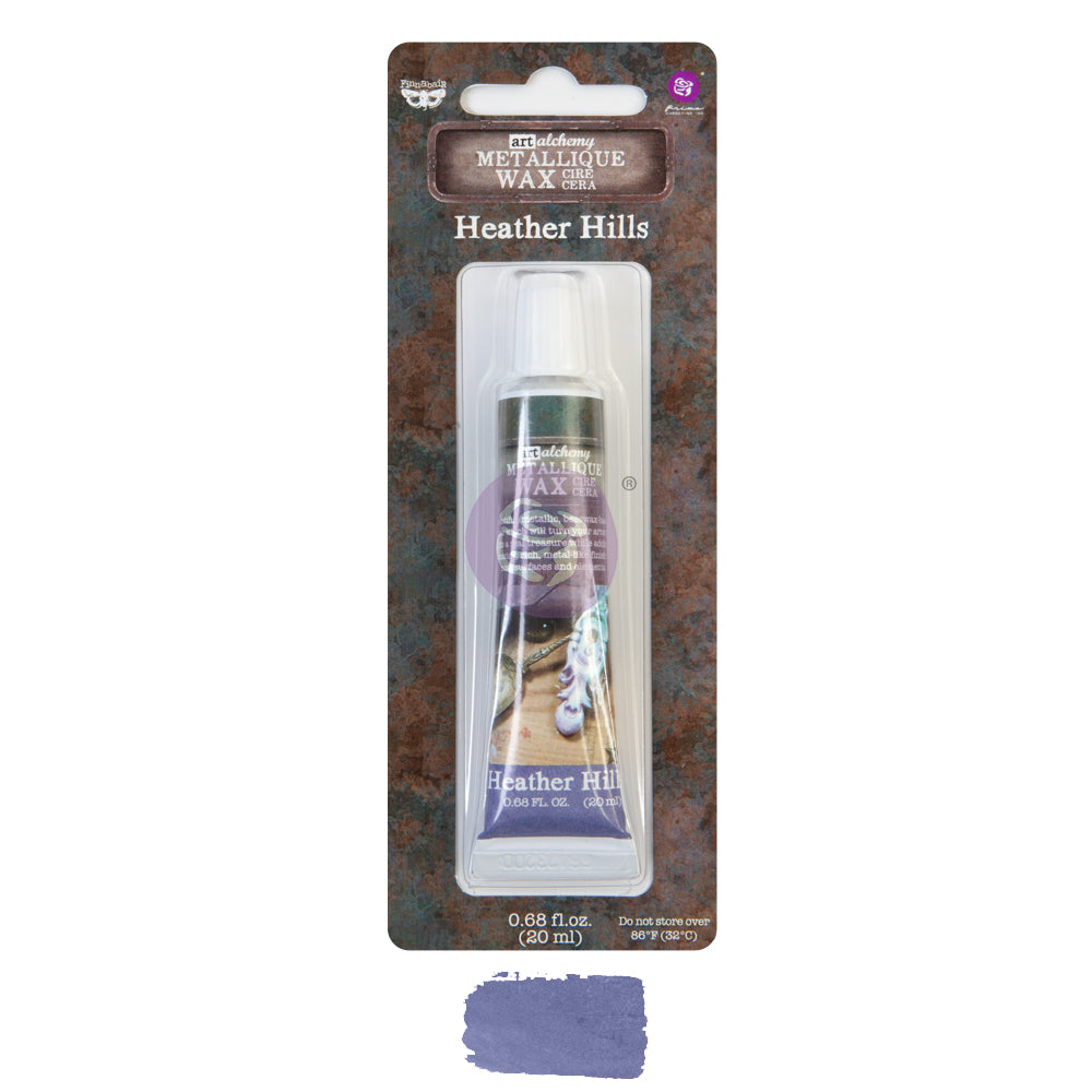 Heather Hills Metallic Wax Art Alchemy, Finnabair, Redesign with Prima, Mixed Media Art Purple