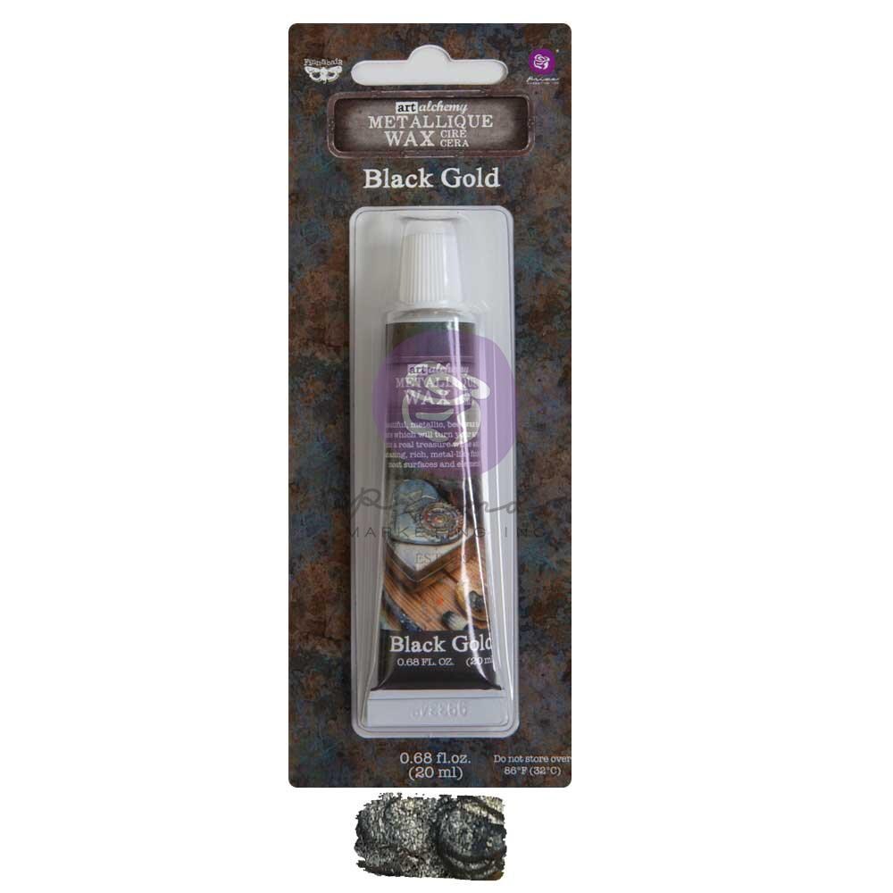 Black Gold Metallic Wax Art Alchemy, Finnabair, Redesign with Prima, Mixed Media Art