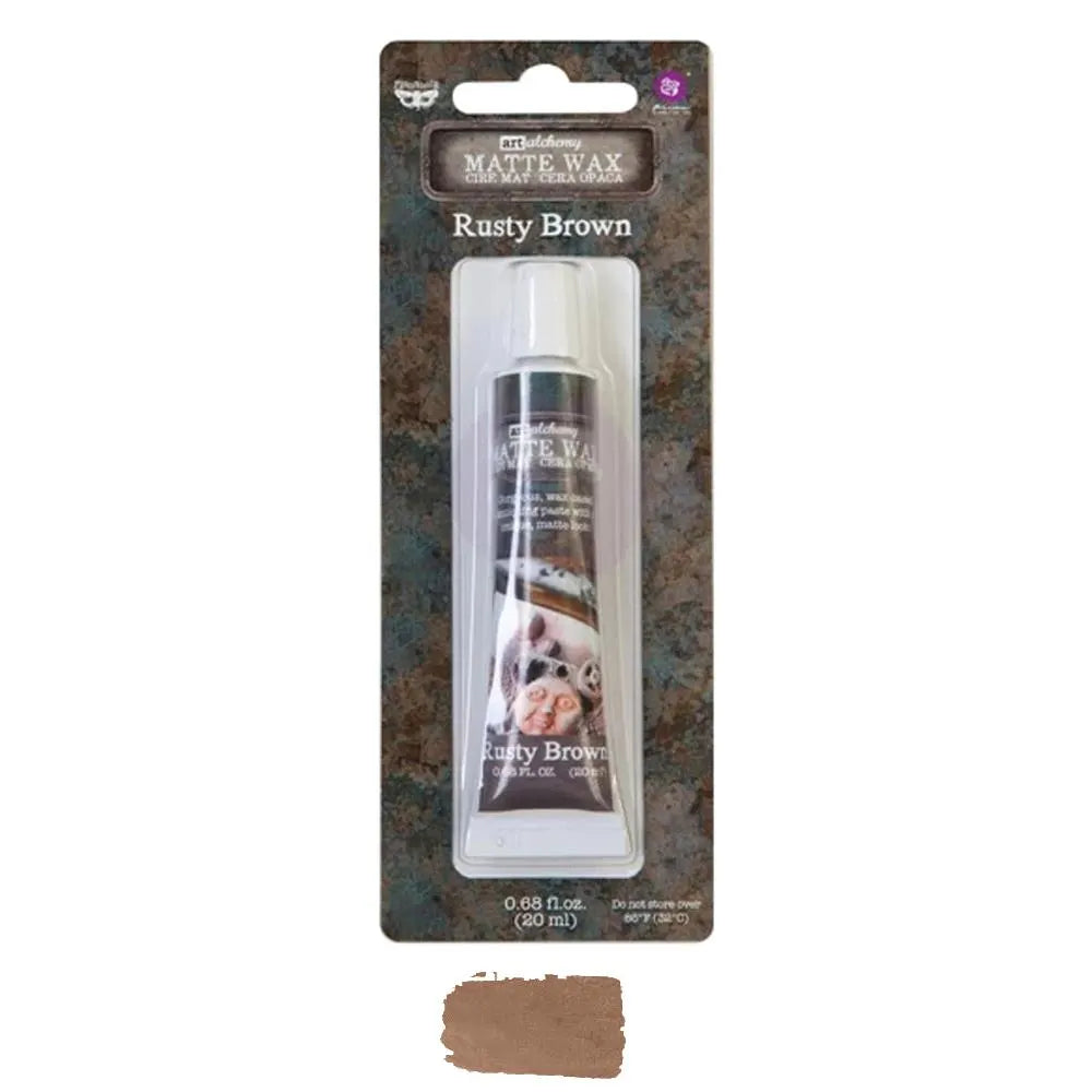Rusty Brown Matte Wax Art Alchemy, Finnabair, Redesign with Prima, Mixed Media Art