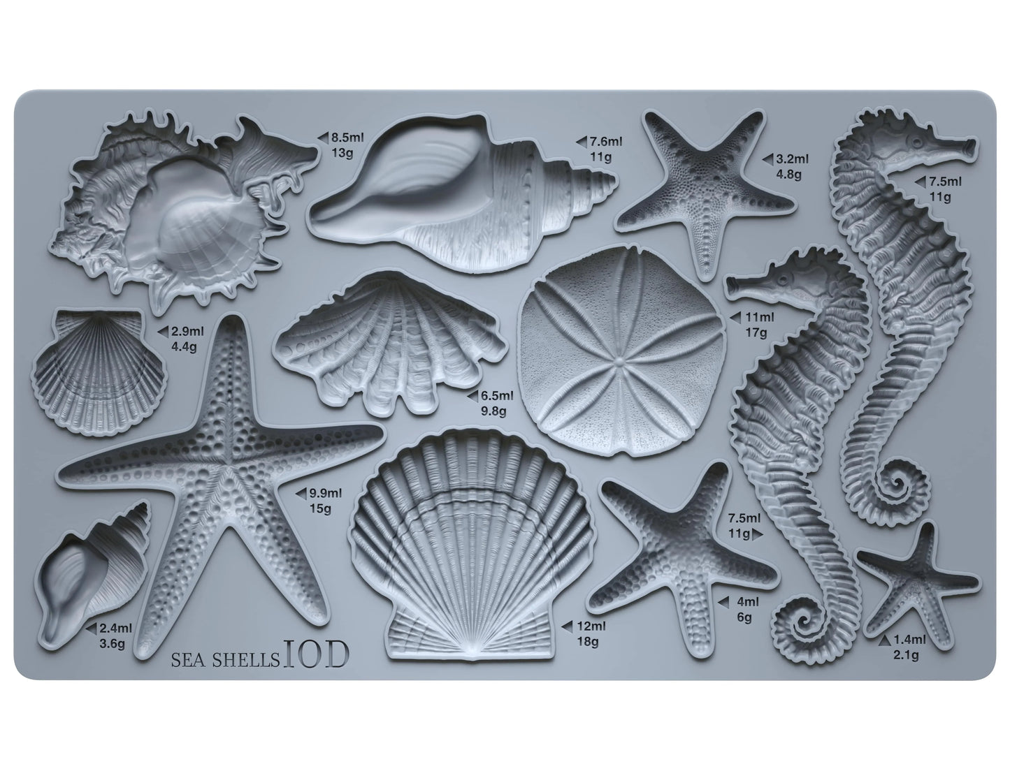 Sea Shells 6x10 IOD Mould