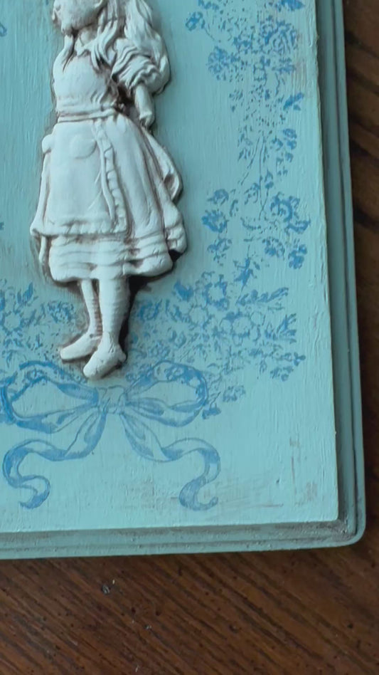 Alice In Wonderland Inspired Mini Gallery Wall Plaque, French Blue